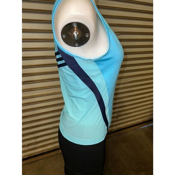 Addias Climacool top with mesh on neckline blue size large - Picture 6 of 11